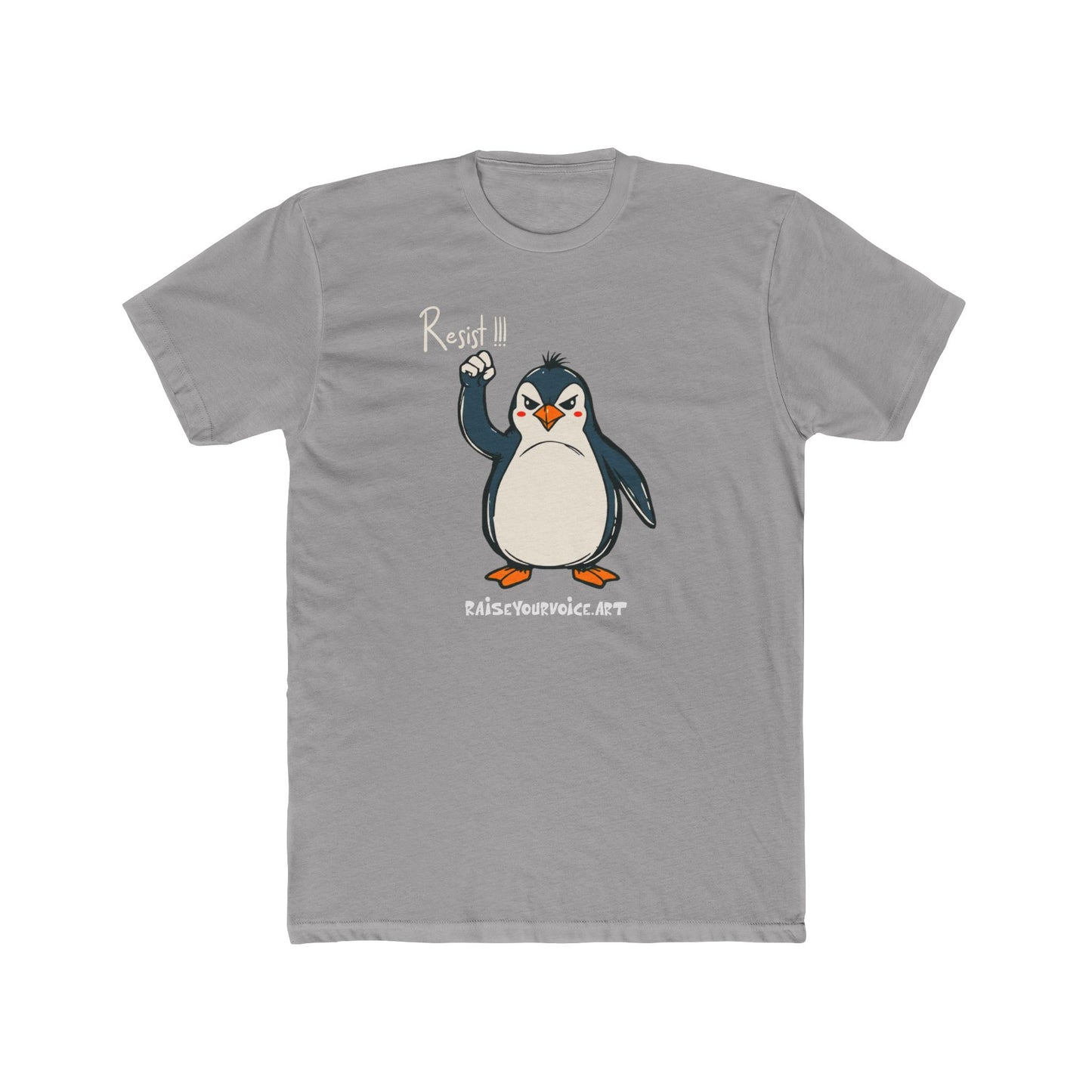Penguins unite against Tariffs Unisex Cotton Crew Tee – Resist Penguin t-shirt