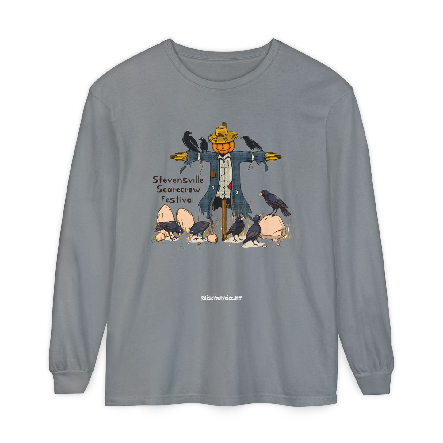 Stevensville Scarecrow Festival – Unisex Garment-dyed Long Sleeve T-Shirt