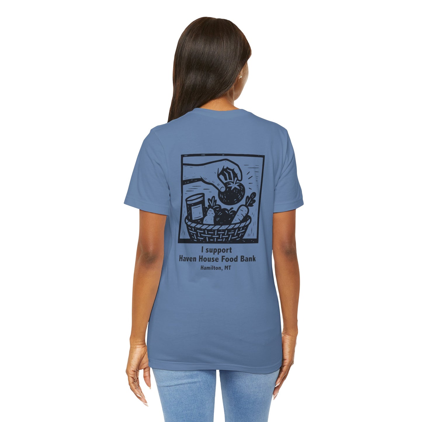 I support Haven House Food Bank – for all who enter, unisex tee
