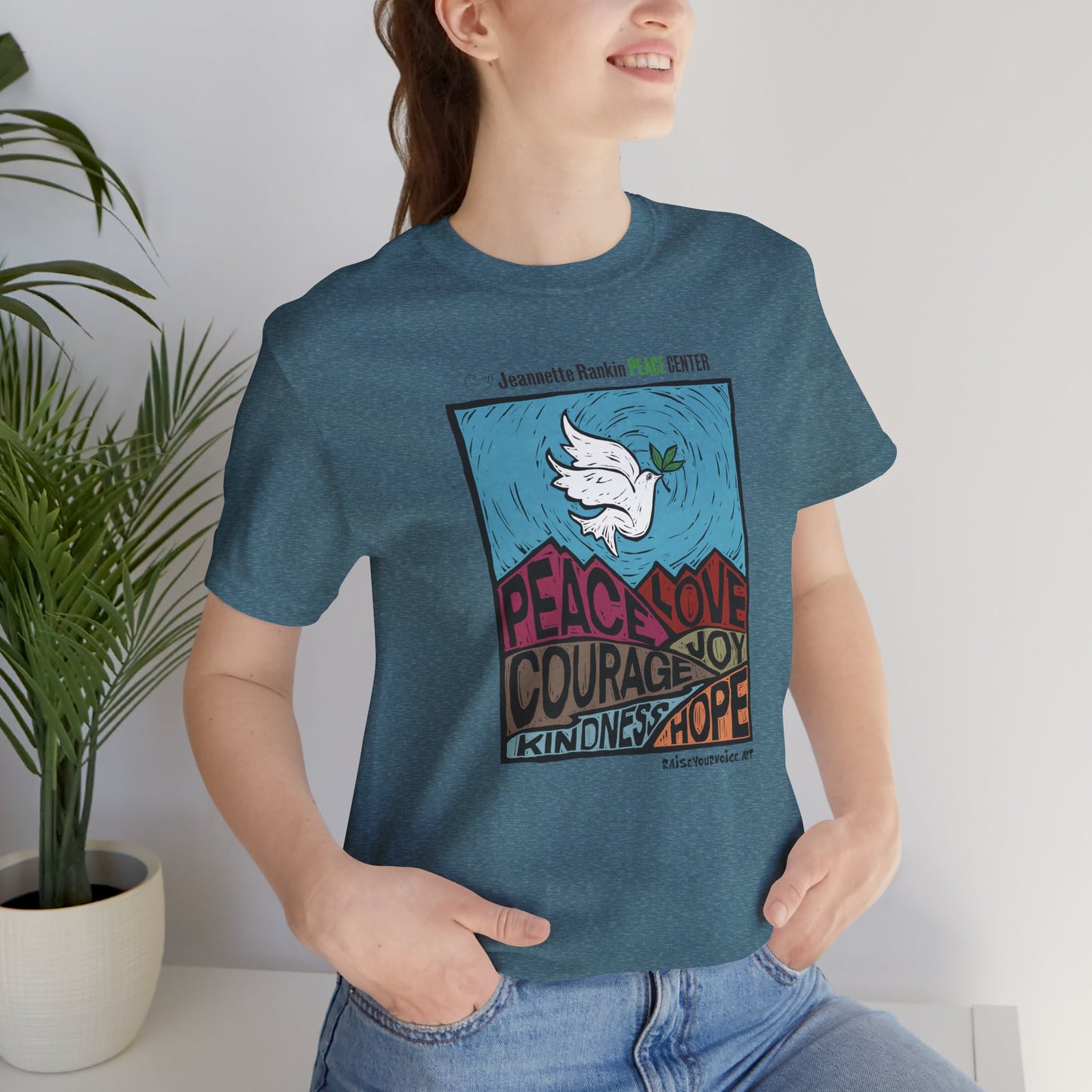 Jeannette Rankin Peace Center Unisex Jersey Short Sleeve Tee