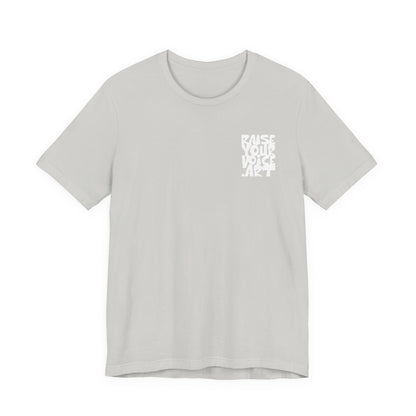 The Montana Plan, Who Do They Work For?, image on the back, Unisex Jersey Short Sleeve Tee