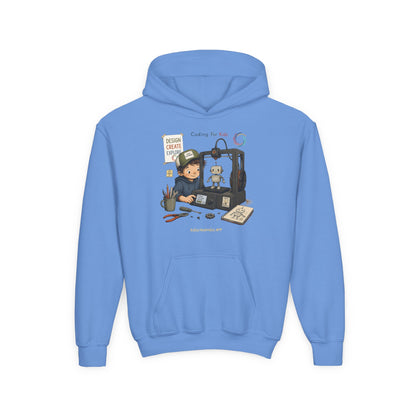 Coding for Kids 3D printing – Youth Heavy Blend Hooded Sweatshirt