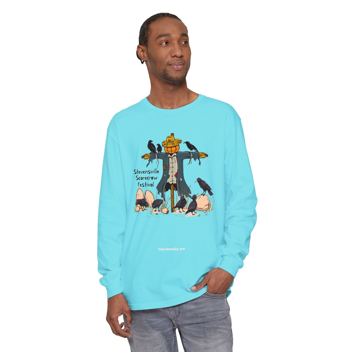 Stevensville Scarecrow Festival – Unisex Garment-dyed Long Sleeve T-Shirt