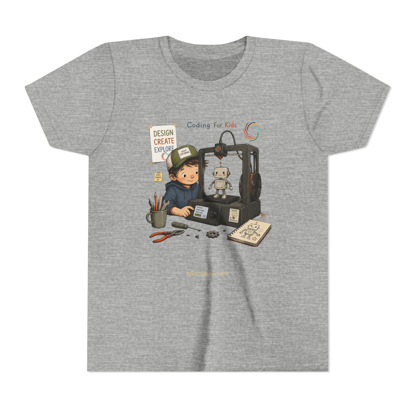 Coding for Kids 3D printing – Youth Short Sleeve Tee