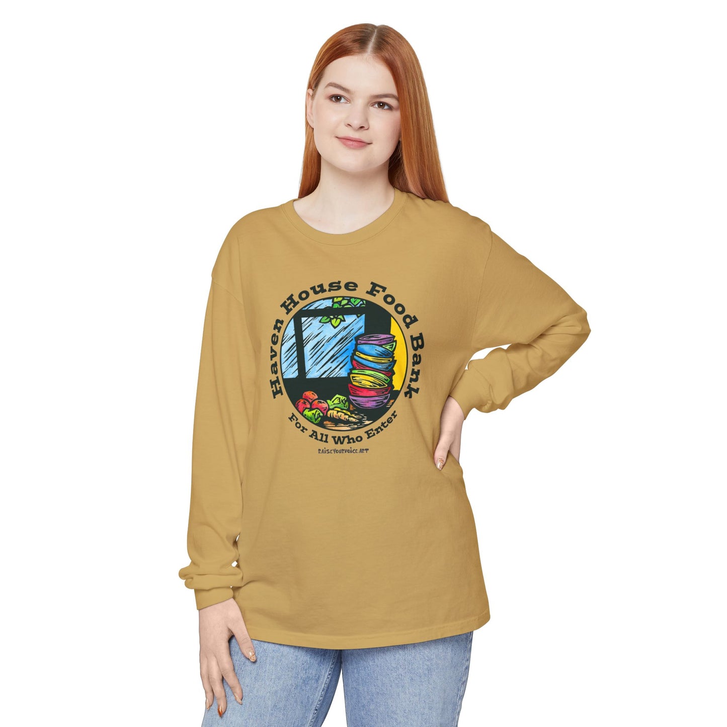 Haven House Food Bank – for all who enter – kitchen, long sleeve tee