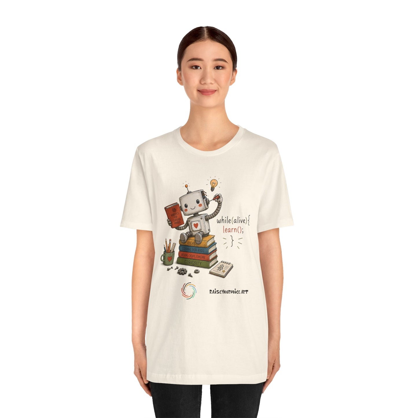 Coding for Kids while (alive) {learn ();}Unisex Jersey Short Sleeve Tee
