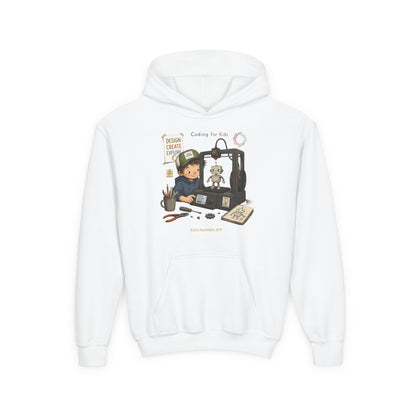 Coding for Kids 3D printing – Youth Heavy Blend Hooded Sweatshirt