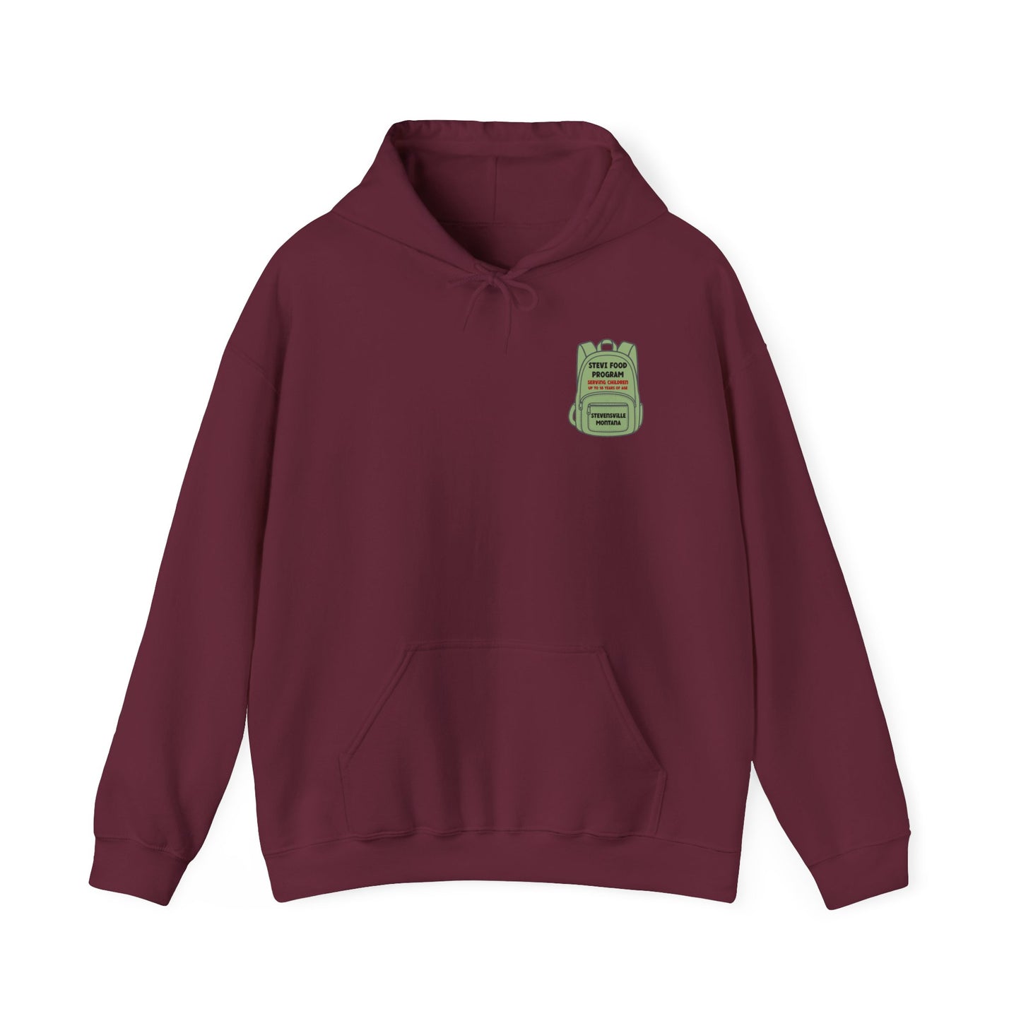 Stevi Food Program In The Round, image on the back – Unisex Heavy Blend™ Hooded Sweatshirt