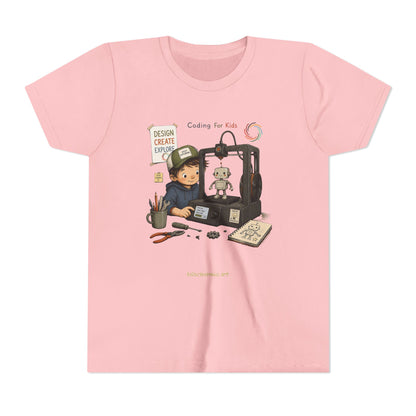 Coding for Kids 3D printing – Youth Short Sleeve Tee