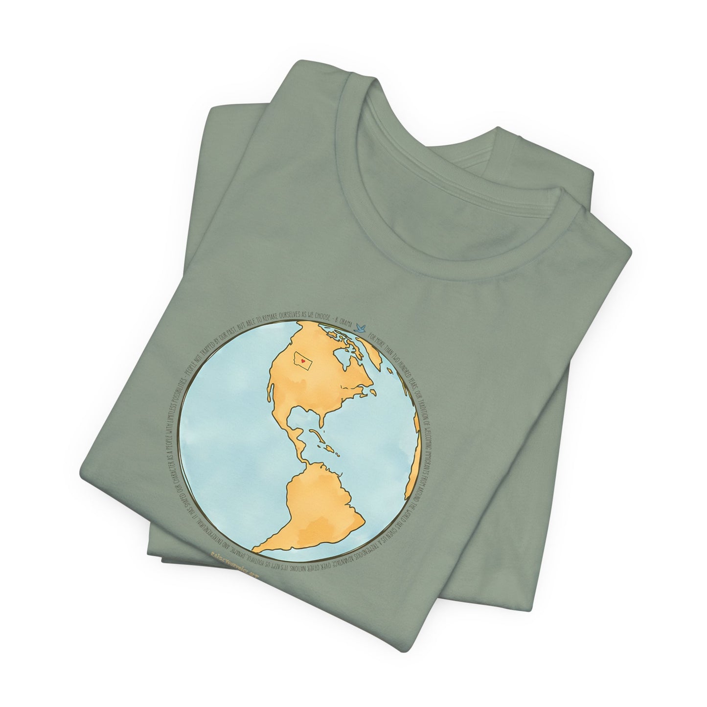 World view, Obama immigration quote, unisex tee