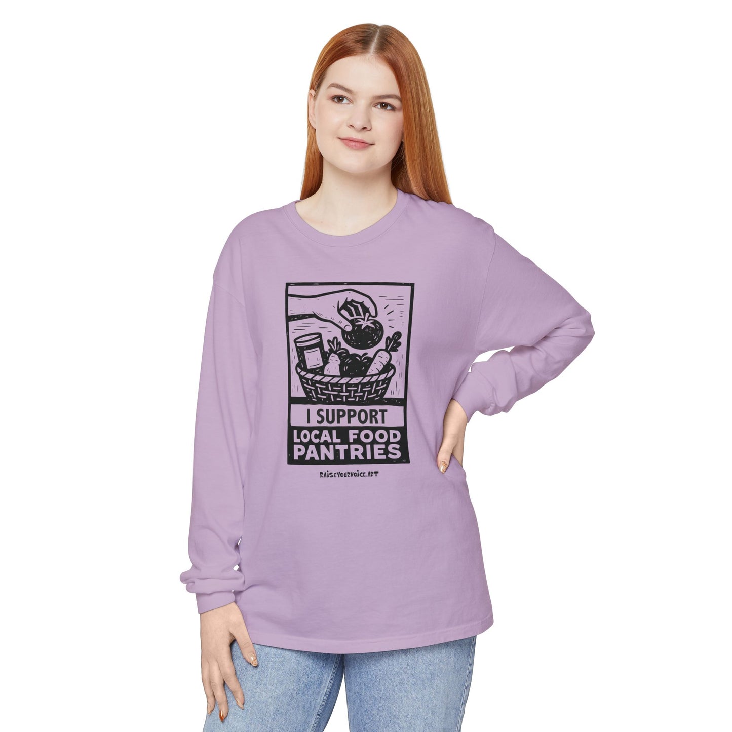 I Support Local Food Pantries, Food Security Awareness Long Sleeve Tee