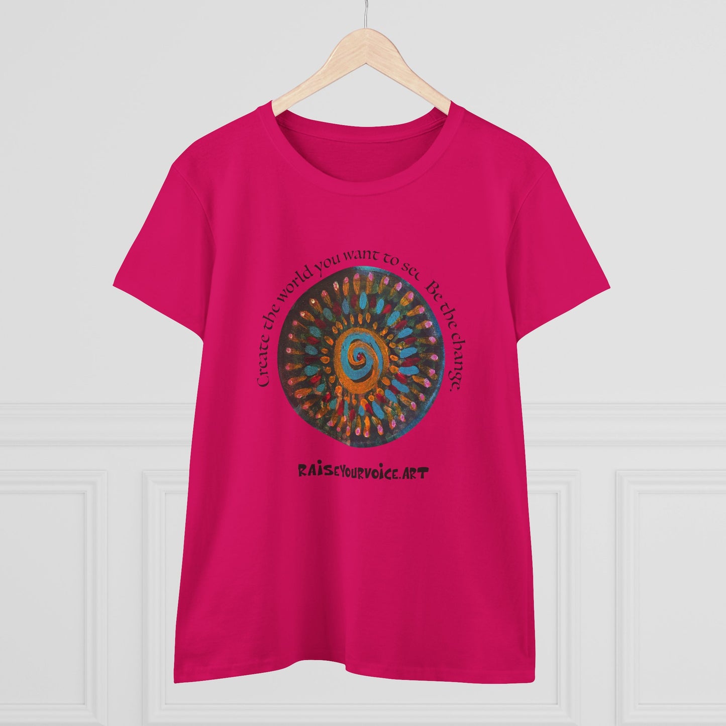 Mandala of Change Tee — "Create the World You Want to See" Women's T-Shirt
