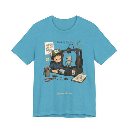 Coding for Kids 3D printing – Unisex Jersey Short Sleeve Tee