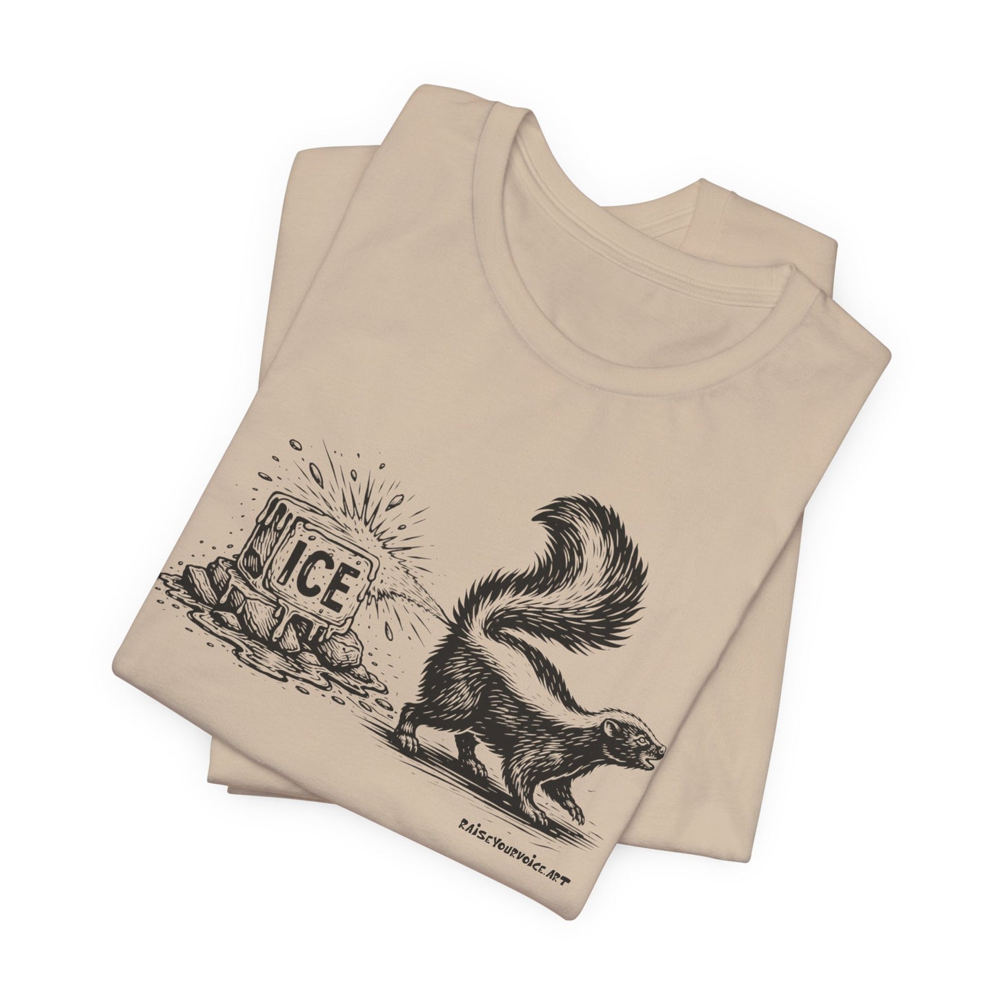 Methods of Resistance: Public Shaming, skunks against ice, unisex tee