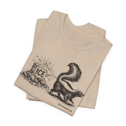 Methods of Resistance: Public Shaming, skunks against ice, unisex tee