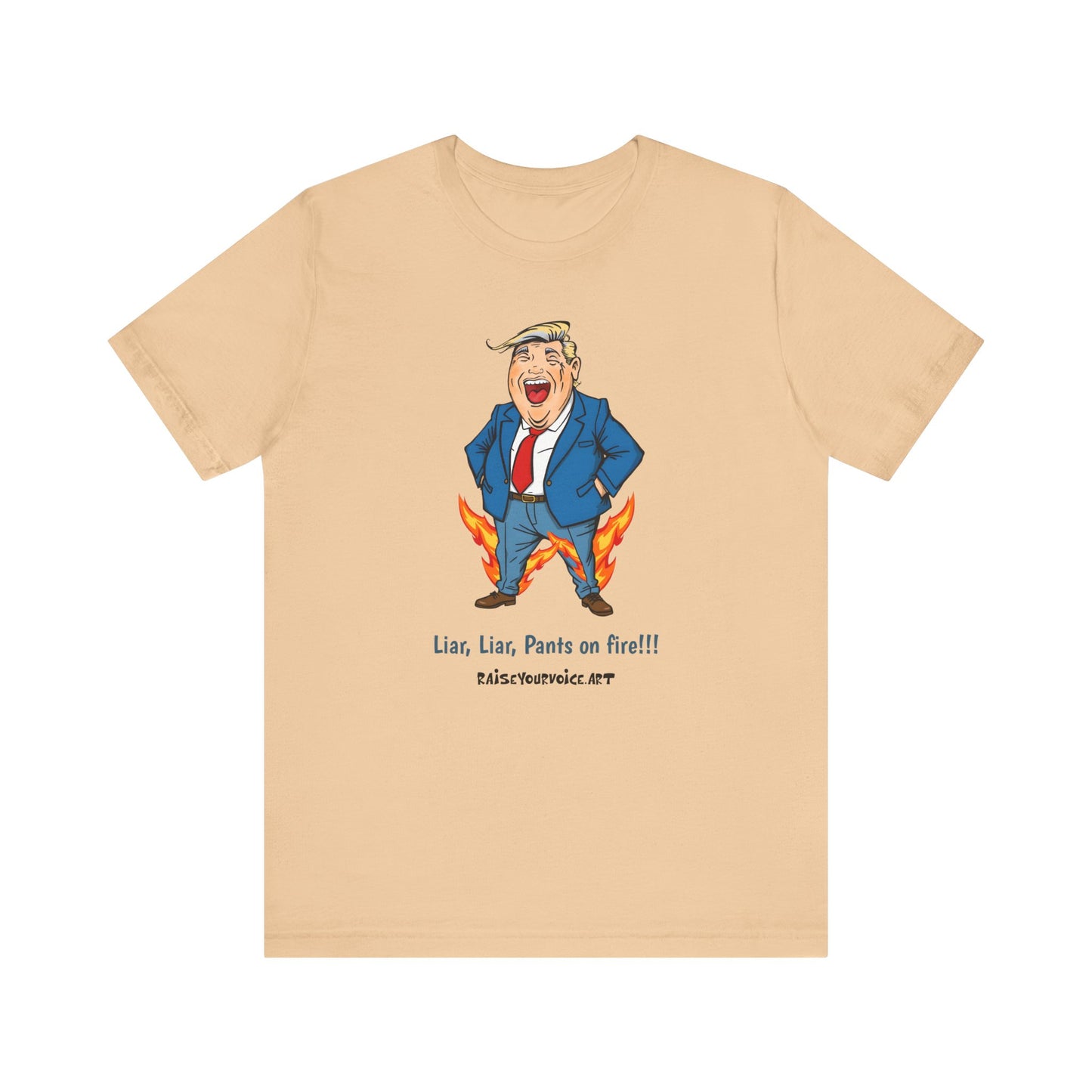 Funny Liar T-Shirt - Unisex Jersey Short Sleeve Tee with Humorous Political Cartoon