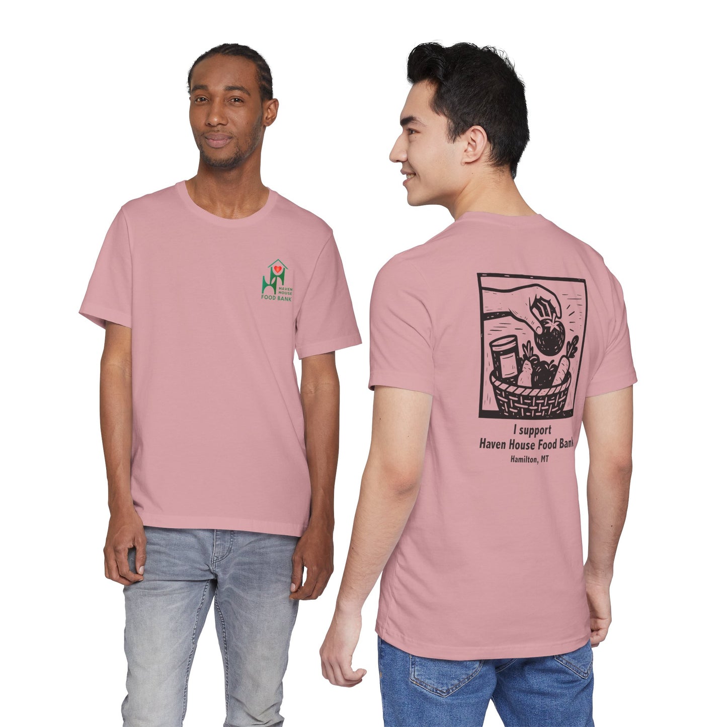 I support Haven House Food Bank – for all who enter, unisex tee