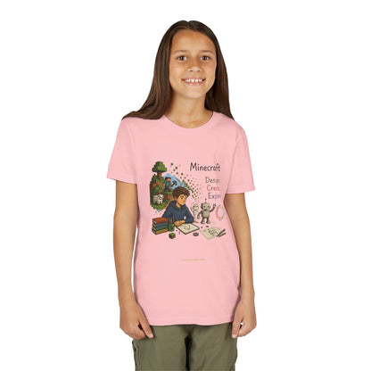 Coding For Kids Minecraft Design Create Explore  – Youth Short Sleeve Tee