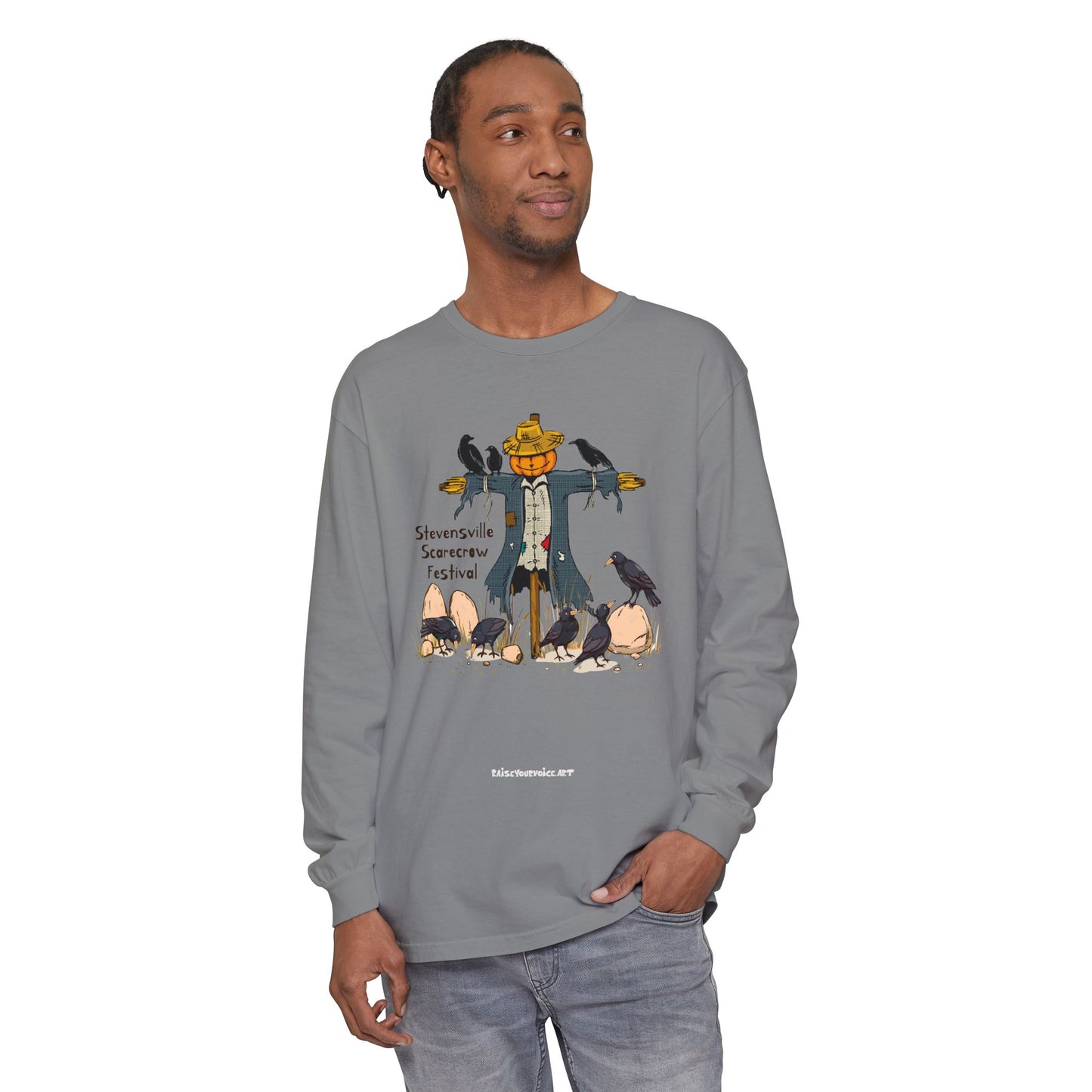Stevensville Scarecrow Festival – Unisex Garment-dyed Long Sleeve T-Shirt
